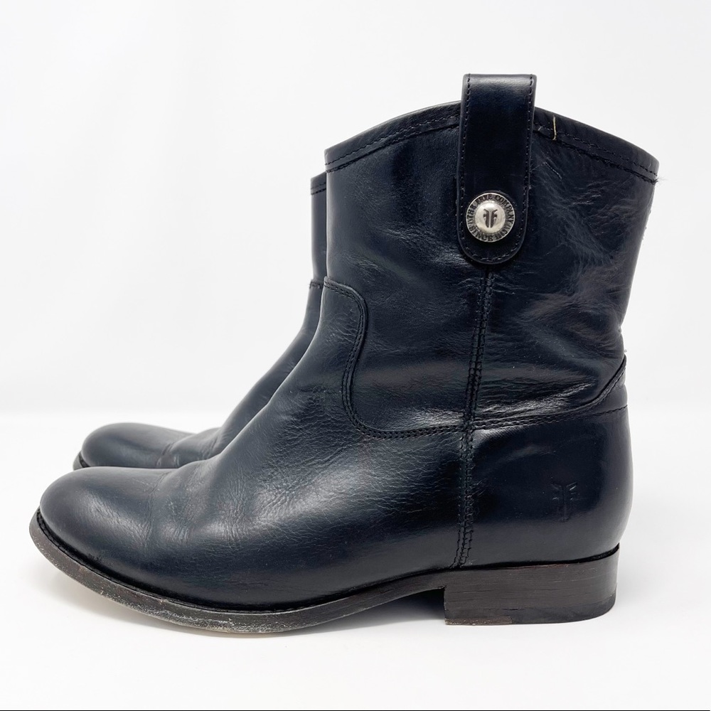 Frye Dark Leather Ankle Booties